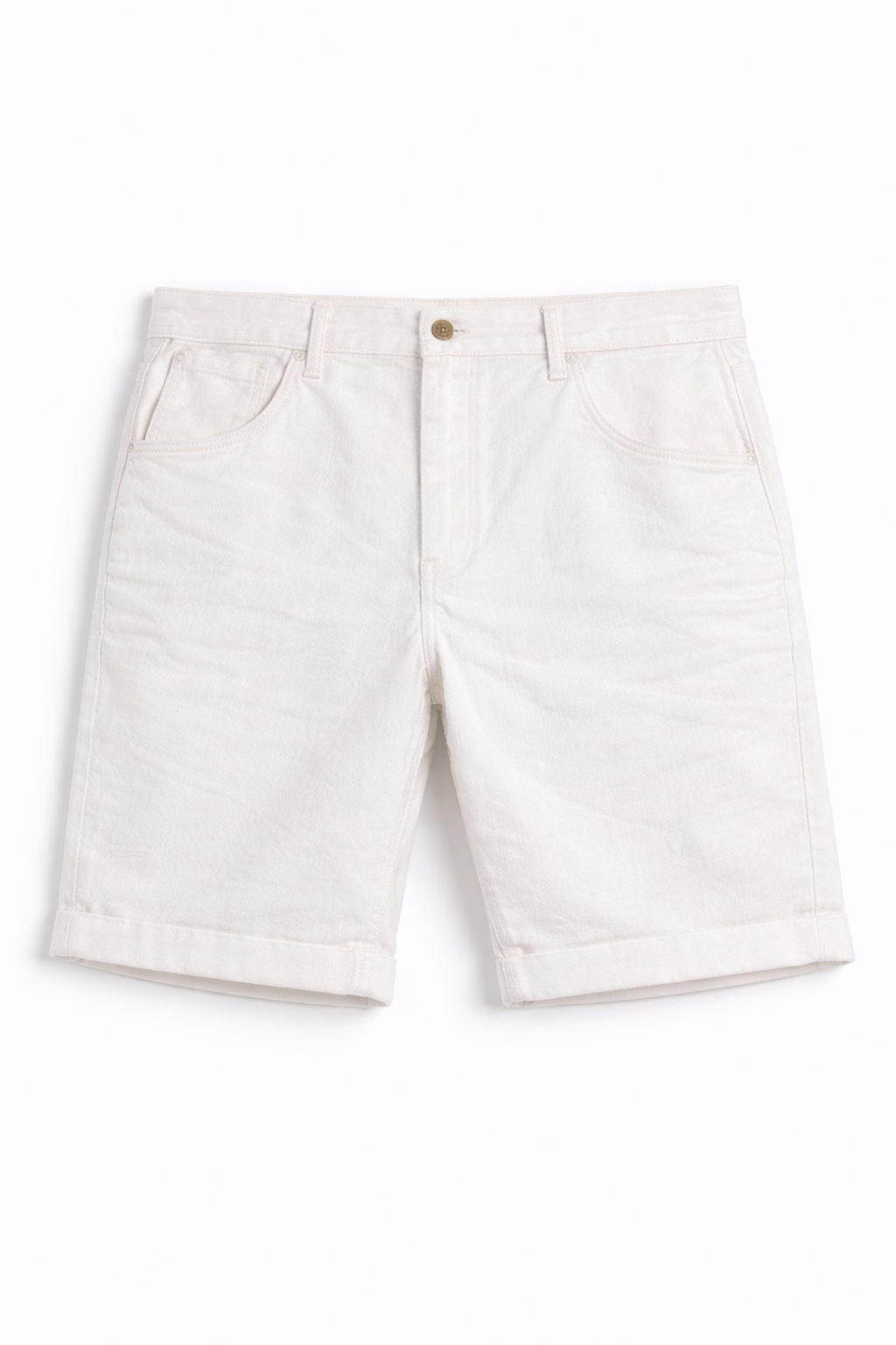 calções brancos casuais